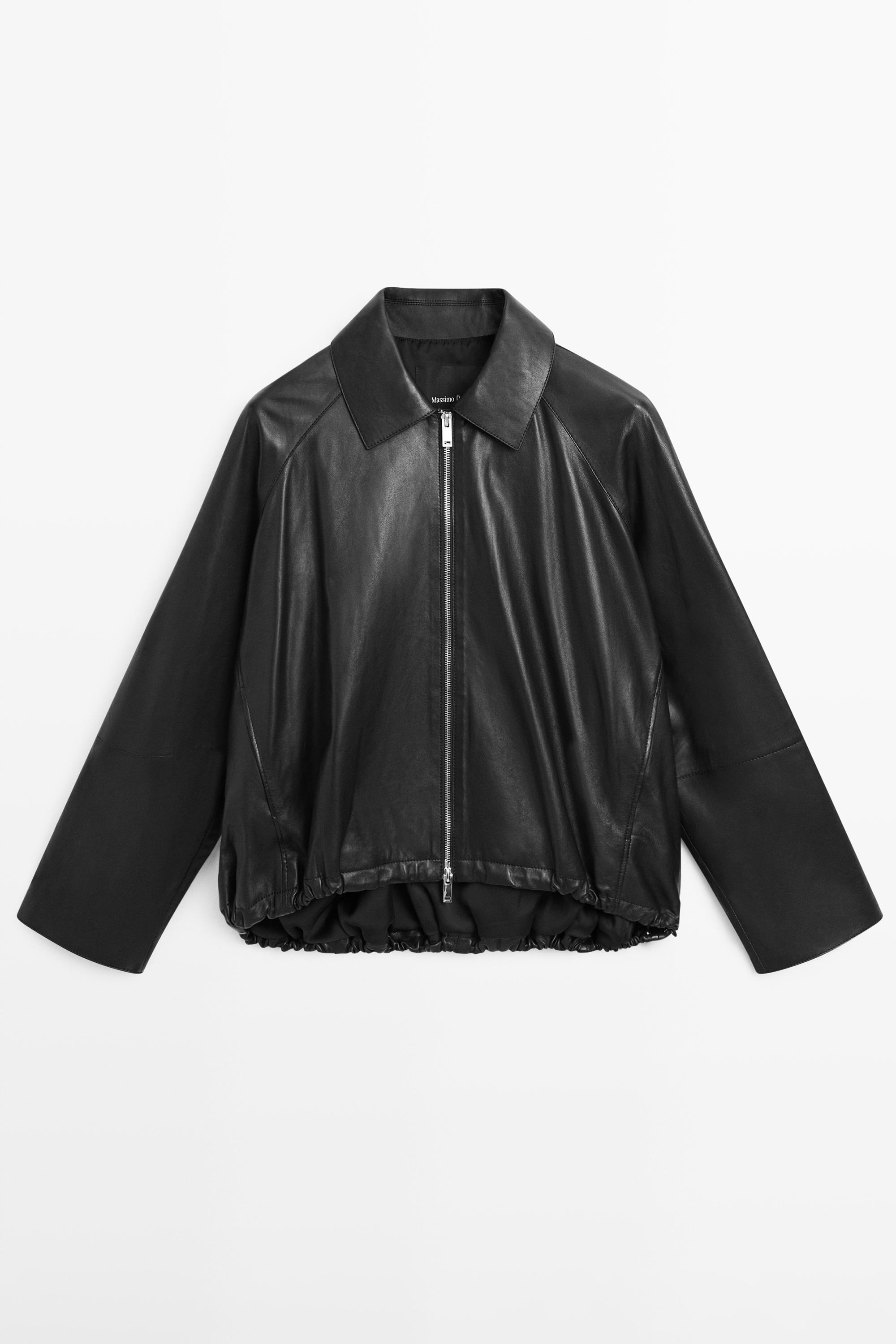 Blouson oversize en cuir nappa